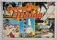 Postcard Multiple Panels of Greetings From Florida, Postmarked 1988, Chrome 4x6 picture
