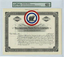 Yellowstone Park Hotel Co. - Unissued Stock Certificate - PMG 65 EPQ Gem Uncircu picture