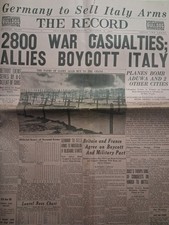 1935 THE RECORD Philadelphia Oct 7 ITALY ETHIOPIA picture