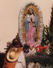 1990s Our Lady Guadalupe Virgin Mary Juan Diego Statue Catholic Religious Shrine picture