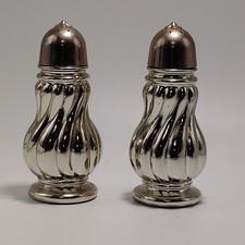 Vtg 70s Avon SILVER SWIRLS Salt Shaker 3oz Bottle Sweet Honesty Cologne -Empty picture
