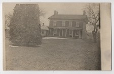 Large Home with Porch & Cedar Tree, North End Fall River MA 1907 RPPC Postcard picture