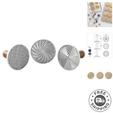 Set of 3 Geo Cast Cookie Stamps - Geometric Impressions for Creative Baking picture
