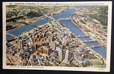 Downtown Pittsburgh PA Pennsylvania Allegheny Monongahela Ohio River Postcard picture
