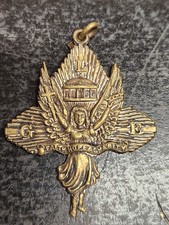 Vintage Fraternal Faith Hope Charity Metal Medallion Pendant Charm picture