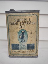 Vintage Standard Oil Co Slim Half Gallon Square Superla Cream Separator Graphic picture