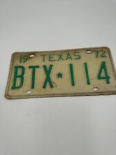 Vintage 1972 Texas License Plate BTX114 picture