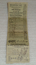 1919 Pennsylvania Railroad Pittsburgh One Passage Antique Original Train Ticket picture