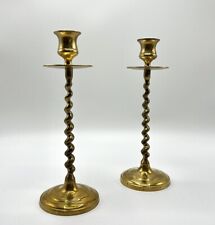 Vintage Gatco 9” Solid Brass Twisted Pair Of Candlestick’s Taper Holders India picture