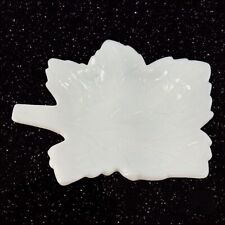 Vintage Westmoreland White Milk Glass Maple Leaf Candy Dish Textured Glass VTG picture