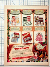 Vintage Butler Brothers TOYTOWN Christmas Toy Catalog Page 1940s-50s Elf Ad picture