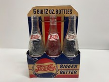 Vintage 1940’s Double Dot Pepsi-Cola Six Pack Cardboard Carrier W/Bottles Rare picture