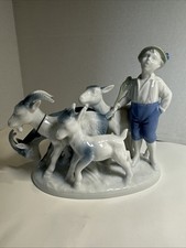 Vintage Gerold Porzellan Bavaria Boy With Goats Figurine West Germany 4901/2 picture