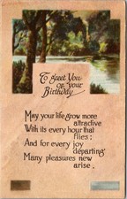 Birthday Wishes May Your Life Grow More Attractive Vintage Postcard picture
