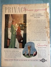 1938 Pullman Railroad Print Ad Privacy Women Appreciate Single Occupancy Cars picture