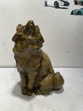 Vintage Wolf Figurine Stone Signed By Artist Ken Levali 5.5” H Brown Detailed 9 picture
