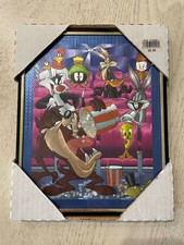 3pc Vintage 1998 Looney Tunes Manifestations “Magic Effects” 8x10 Frame Foil Art picture