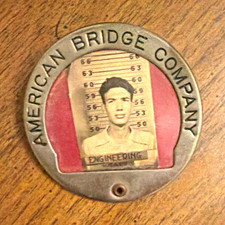 American Bridge Company Engineering Employee Pinback Button ID 1940s/50s picture