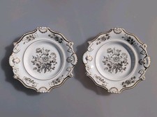 Pair of Antique c1830 Georgian/Victorian Gold Rococo Plates Atributed to Minton picture