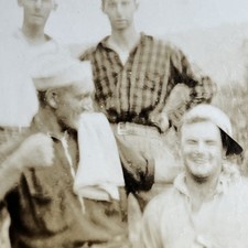 Antique Snapshot Photo Happy Affectionate Man Group Photo 1920s - P1 picture