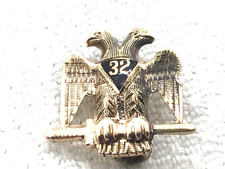 10k 32nd Degree Masonic Pin Circa 1910 Enamelled Fraternal Jewelry Antique Men’s picture