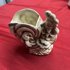 Ceramic Rooster Planter Holder Rustic Country Kitchen Chicken Brown  picture