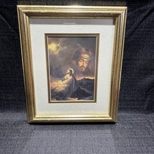 Vintage Christmas In Gethsemane  Framed Print, Jesus Praying In Garden (7) picture
