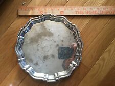 Vintage Mappin & Webb Princes Silver Plate Footed Pie Crust Edge Salver Tray 10