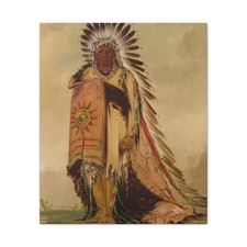 George Catlin - Wán-ee-ton, Chief of the Tribe - 1832 - Canvas Wall Art picture