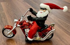 2006 Dan Dee Biker Christmas Santa Motorcycle Chopper - Happy Holiday Works picture