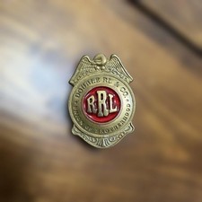 RRL Gold Tone Wing Brooch Pin Badge Red Enamel Brass Ralph Lauren Union Used JPN picture