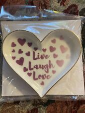 Live Laugh Love Heart Shape Trinket Ring Dish Tray picture