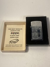Zippo Slim Lighter Florentine Venetian Design W/Box Never Used picture