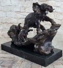 Lucky Elephants Real Hot Cast Bronze Statue Sculpture Decor Figurine Gift NR picture