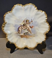 Antique Alfred Lanternier Limoges Niox Cherub Cabinet Plate 8.25
