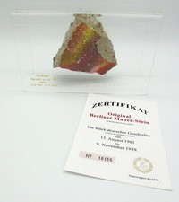 Original Berlin Wall Piece Display in a transparent arch     7.8
