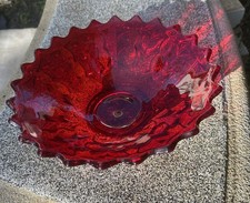 Fostoria Holly RubyRed Glass Hostess Bowl-11.5