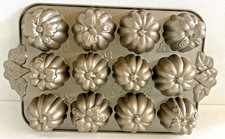 Halloween Cupcake Pan Nordic Ware Pumpkin Patch 12 Mini Bundt Muffin Fall USA picture