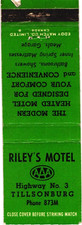 Riley's Motel Tillsonburg Ontario Vintage Matchbook Cover 1940s-50s picture