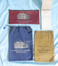 Vintage Farmers Bank Kutztown PA Money / Cash Bags & Deposit Slips - Lot of 4 picture