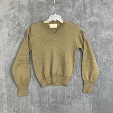 VTG 1942 US Army WWII Sweater Men’s 38 Brown Wool V-Neck PQD 251-B Military USA picture