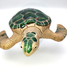 COAD Pottery Sea Turtle Figurine Handcrafted Glazed Ceramic Art Sculpture picture