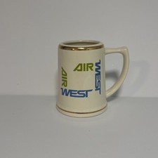  VERY RARE AIR WEST AIRLINE COFFEE CUP picture