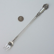 1847 Rogers CHARTER OAK Silverplate LONG HANDLE Olive PICKLE FORK International picture