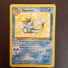 28/64 Vaporeon LP Regular Rare Jungle 1999 Pokemon TCG Card picture