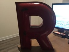 Vtg Large 3D Red Metal Porcelain 