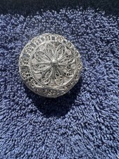 Beautiful Vintage 800 Silver Filigree Round Pill Box picture