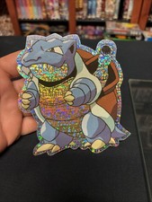 Vintage Sticker POKEMON BLASTOISE ATOMIC REFRACTOR GLITTER picture