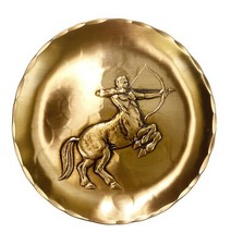 Wendell August Sagittarius Solid Bronze Trinket Tray Astrological Zodiac Handmad picture