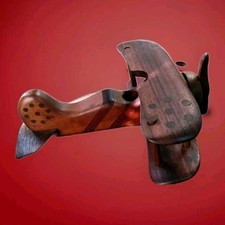 Vintage Wooden Collectable Bi-Airplane Rare In This Condition  picture